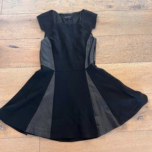 Rag and Bone black sleeveless dress with leather side panels size 2